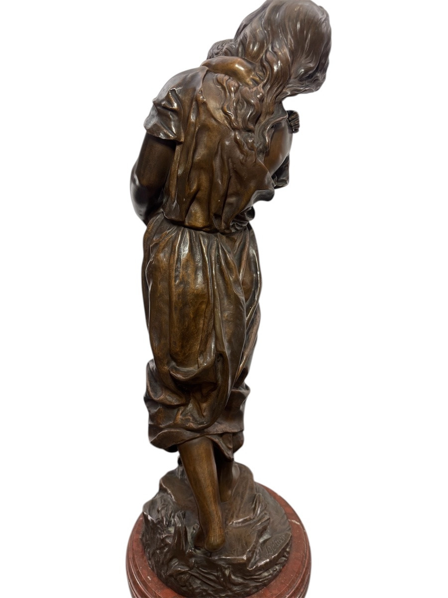 Large Bronze Sculpture  By Détrier « the Big Sister »-photo-4