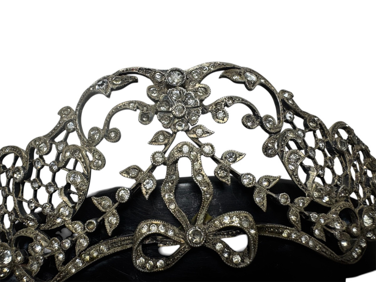 Peigne diadème Belle Époque en argent et ébène – vers 1900 – Style Art Nouveau-photo-2