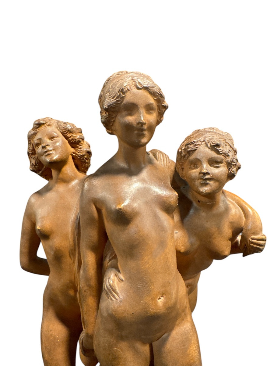 Joé Descomps-Cormier – Groupe de trois femmes nues – Terre cuite patinée – Édition-photo-3