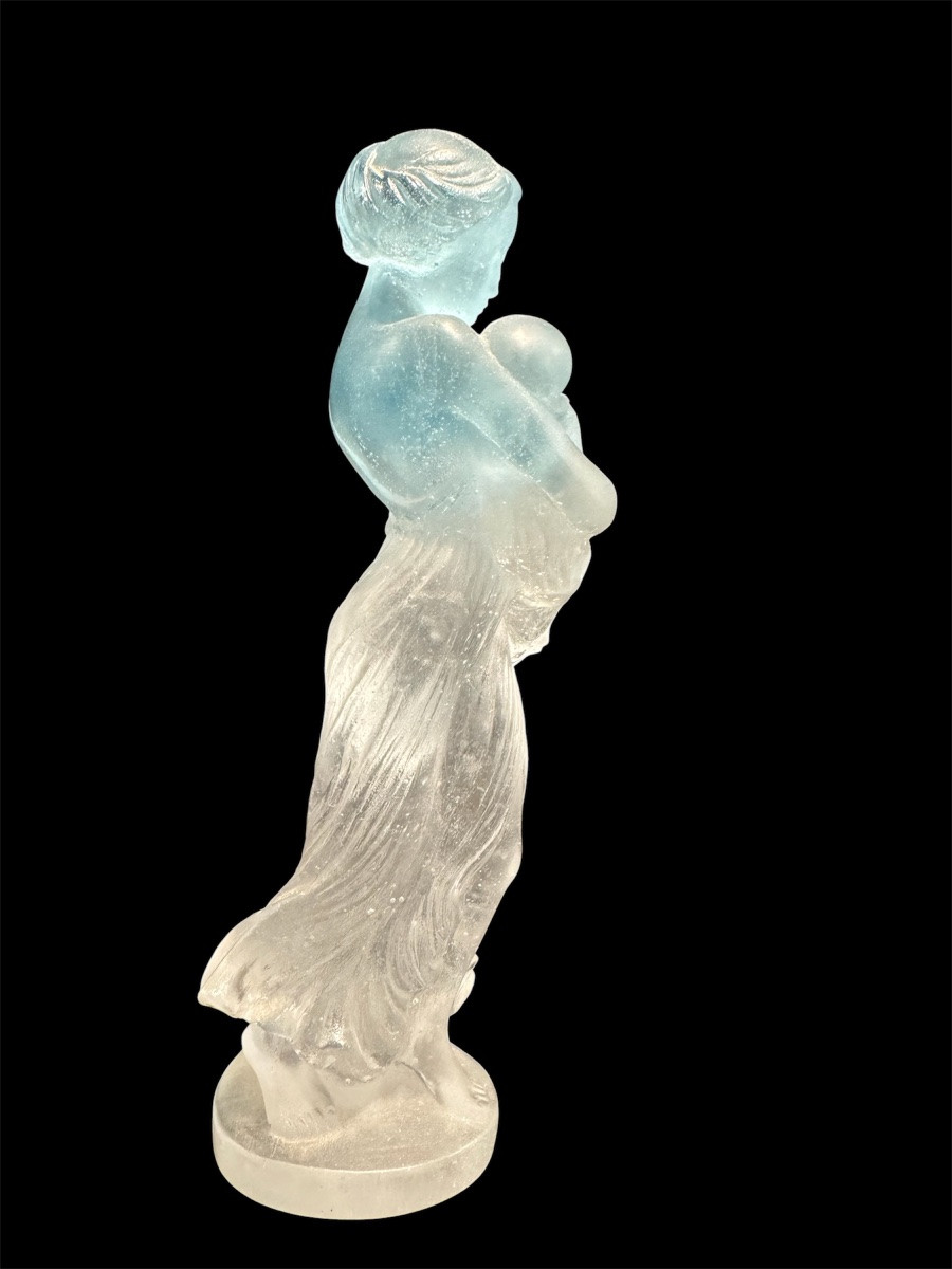 Daum France - Crystal Sculpture, Maternity, 20th Century, Signed-photo-3
