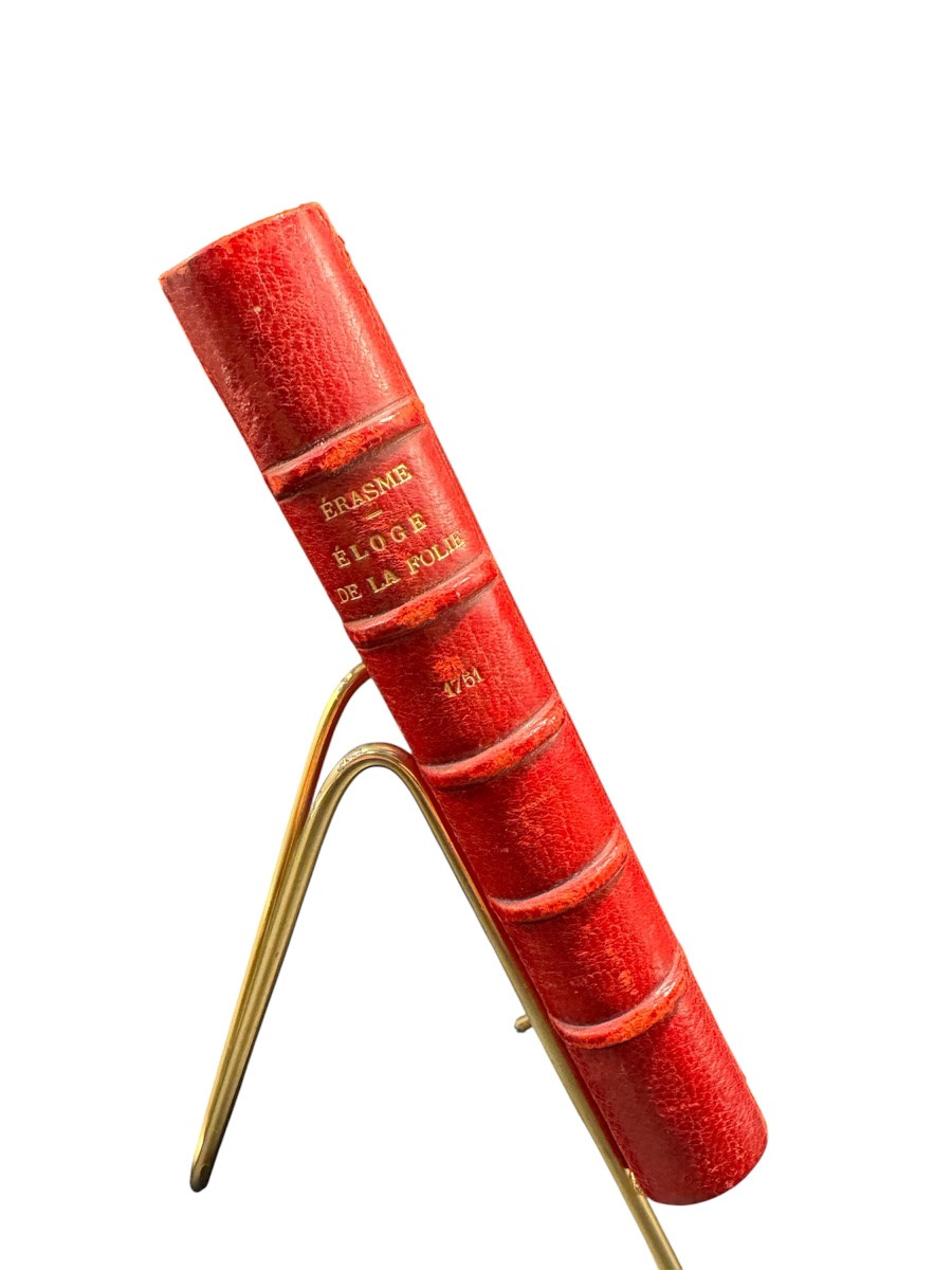Érasme – L’Éloge de la Folie – 1751 – Reliure plein cuir d’époque – Illustré-photo-3