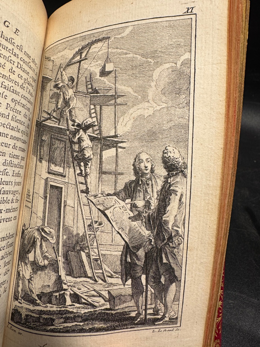 Érasme – L’Éloge de la Folie – 1751 – Reliure plein cuir d’époque – Illustré-photo-1