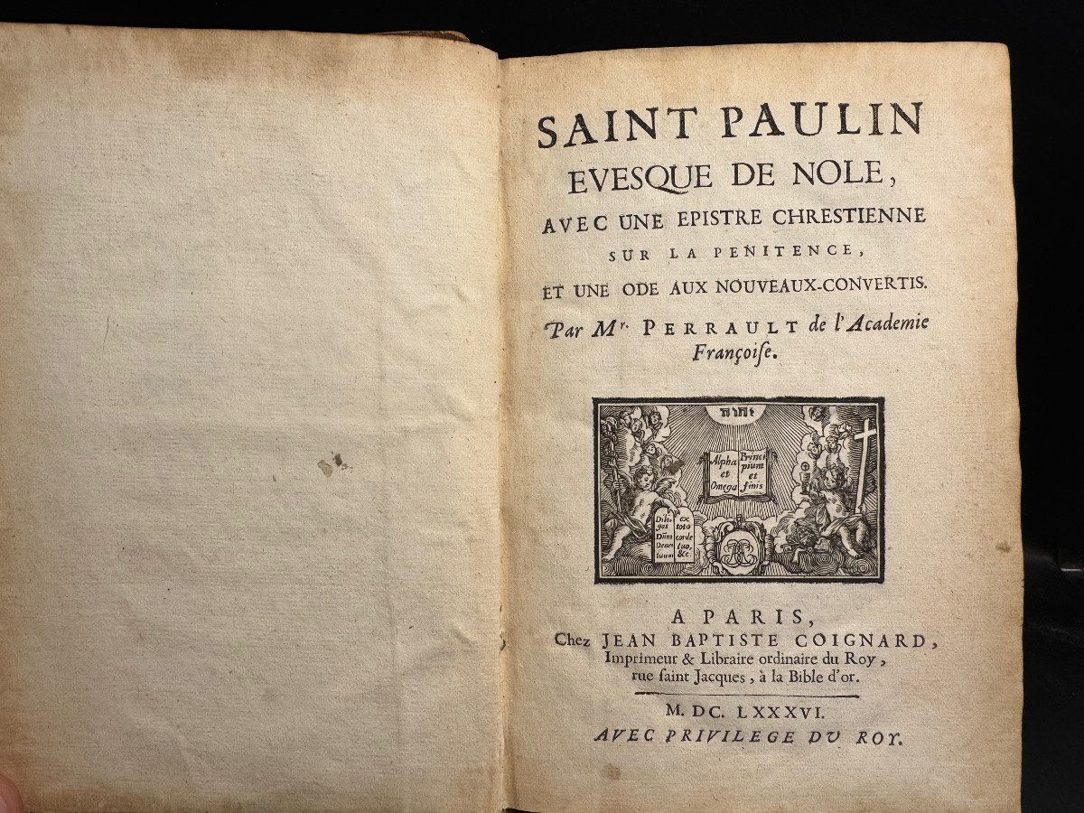 Charles Perrault - Saint Paulin évêque De Nole - 1686 - Original 17th Century Edition - Reliur-photo-5