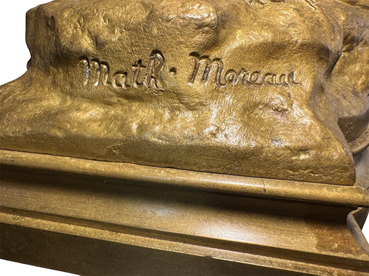 Mathurin Moreau – “amour En Vendange” – Large Gilded Bronze – 56 Cm-photo-4