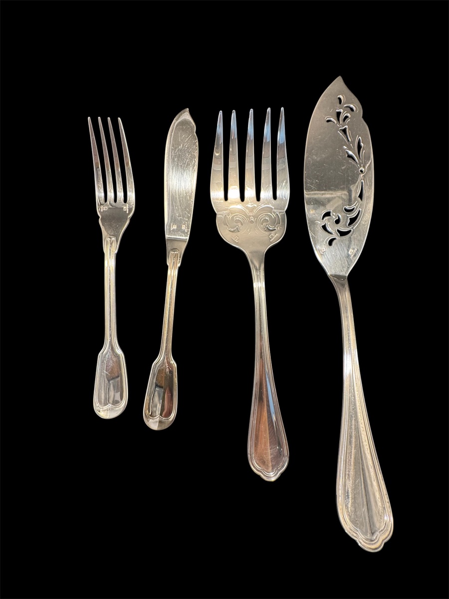 Christofle – Large Chinon-style Dinner Set – 86 Pieces In Silver-plated Metal-photo-4