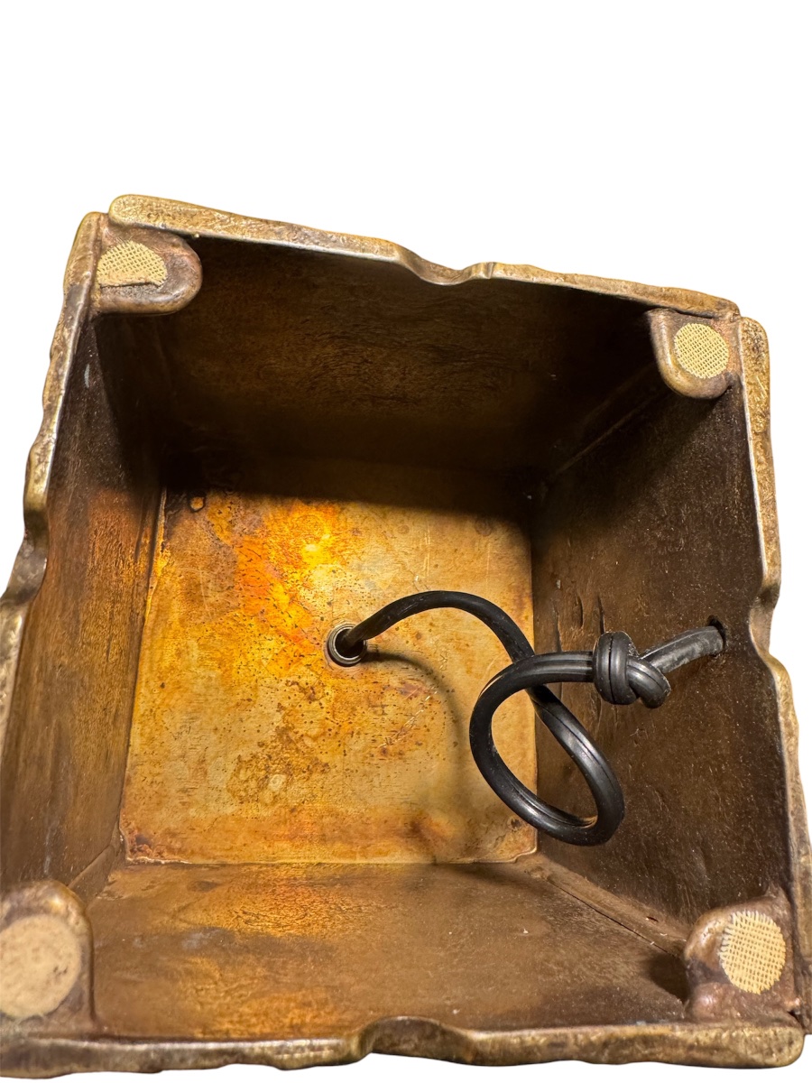 Luciano Frigerio (attribué à) – Paire de lampes brutalistes en bronze et laiton – Italie-photo-2