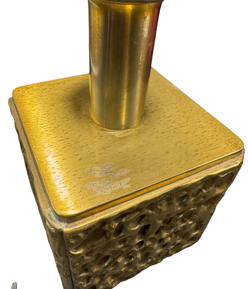 Luciano Frigerio (attribué à) – Paire de lampes brutalistes en bronze et laiton – Italie-photo-4