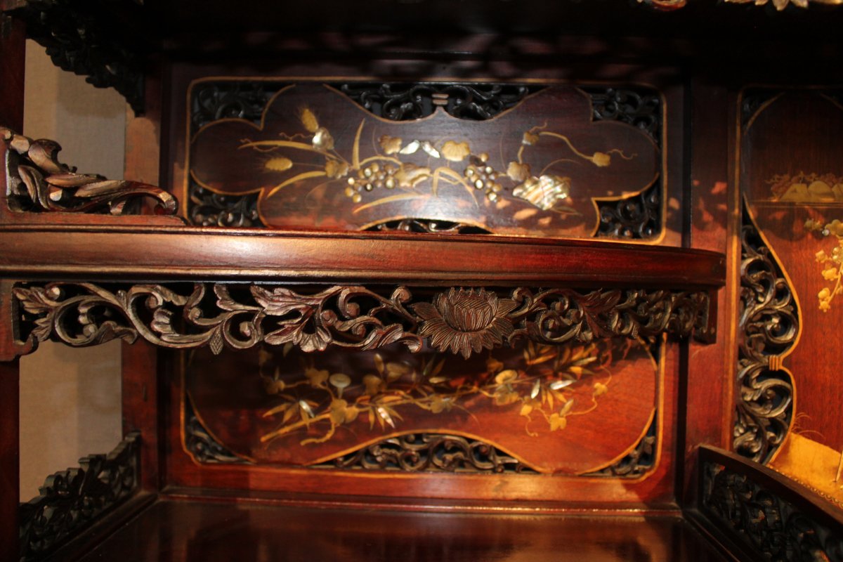 Japanese Cabinet With Inlays Shibayama-photo-3