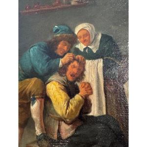 École flamande XIXe – L’Opération chirurgicale, d’après David Teniers le Jeune