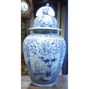 Vase Delft scènes côtières et romantiques 