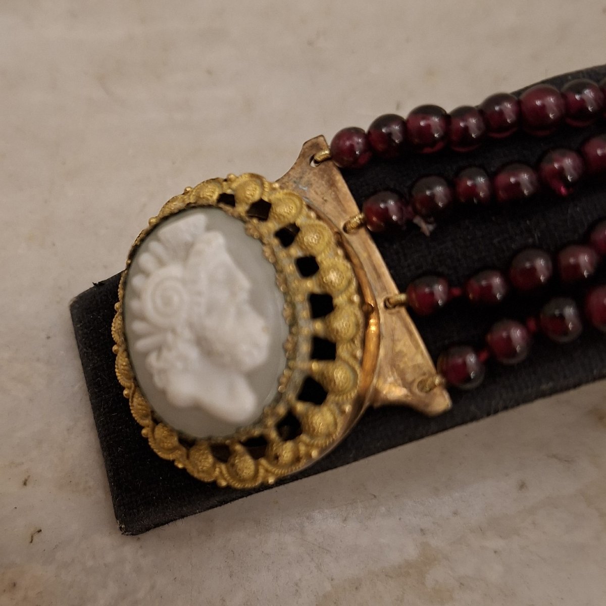 Garnet And Cameo Bracelet-photo-2