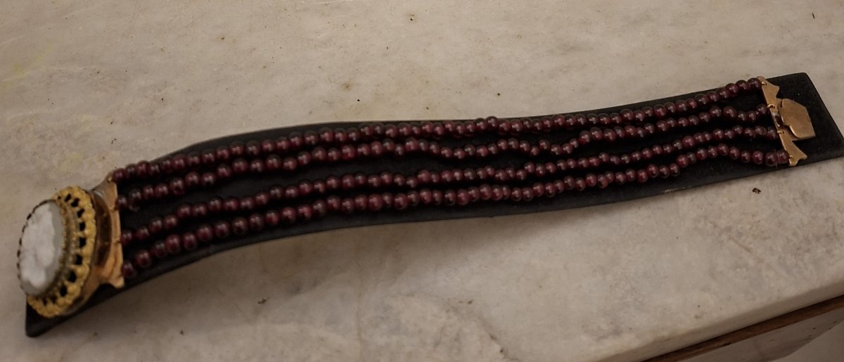 Garnet And Cameo Bracelet