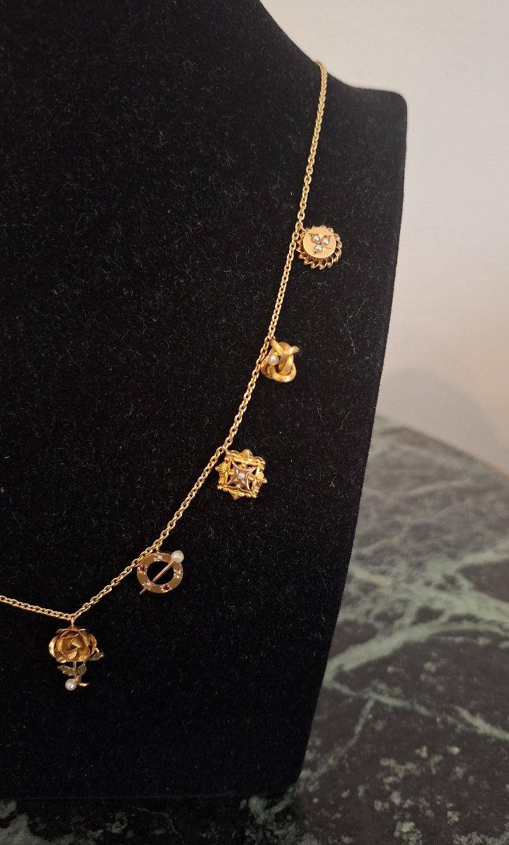 Collier or avec breloques-photo-2