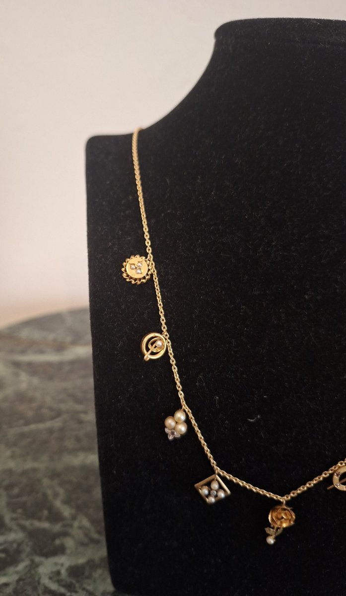 Collier or avec breloques-photo-3