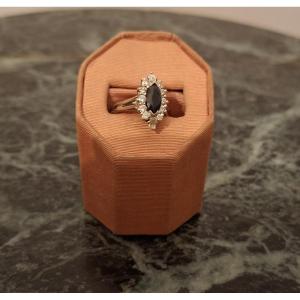 Bague saphir diamants