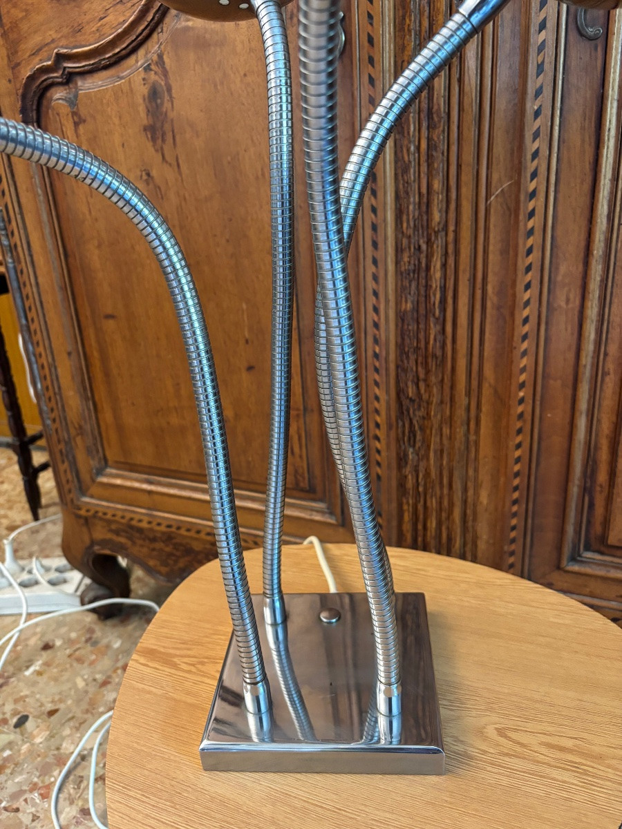 Lampe à poser design vintage en métal chromé – Années 1970-photo-4
