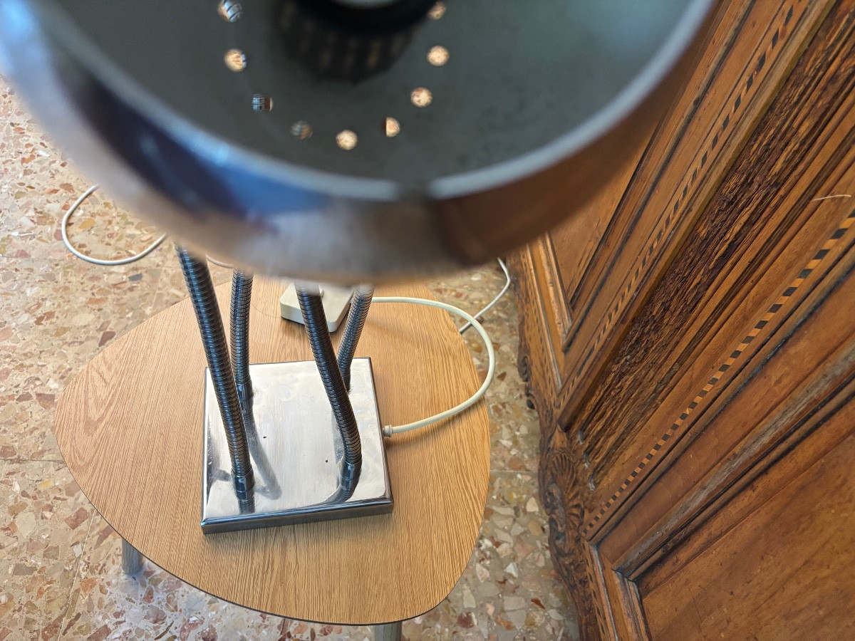 Lampe à poser design vintage en métal chromé – Années 1970-photo-8