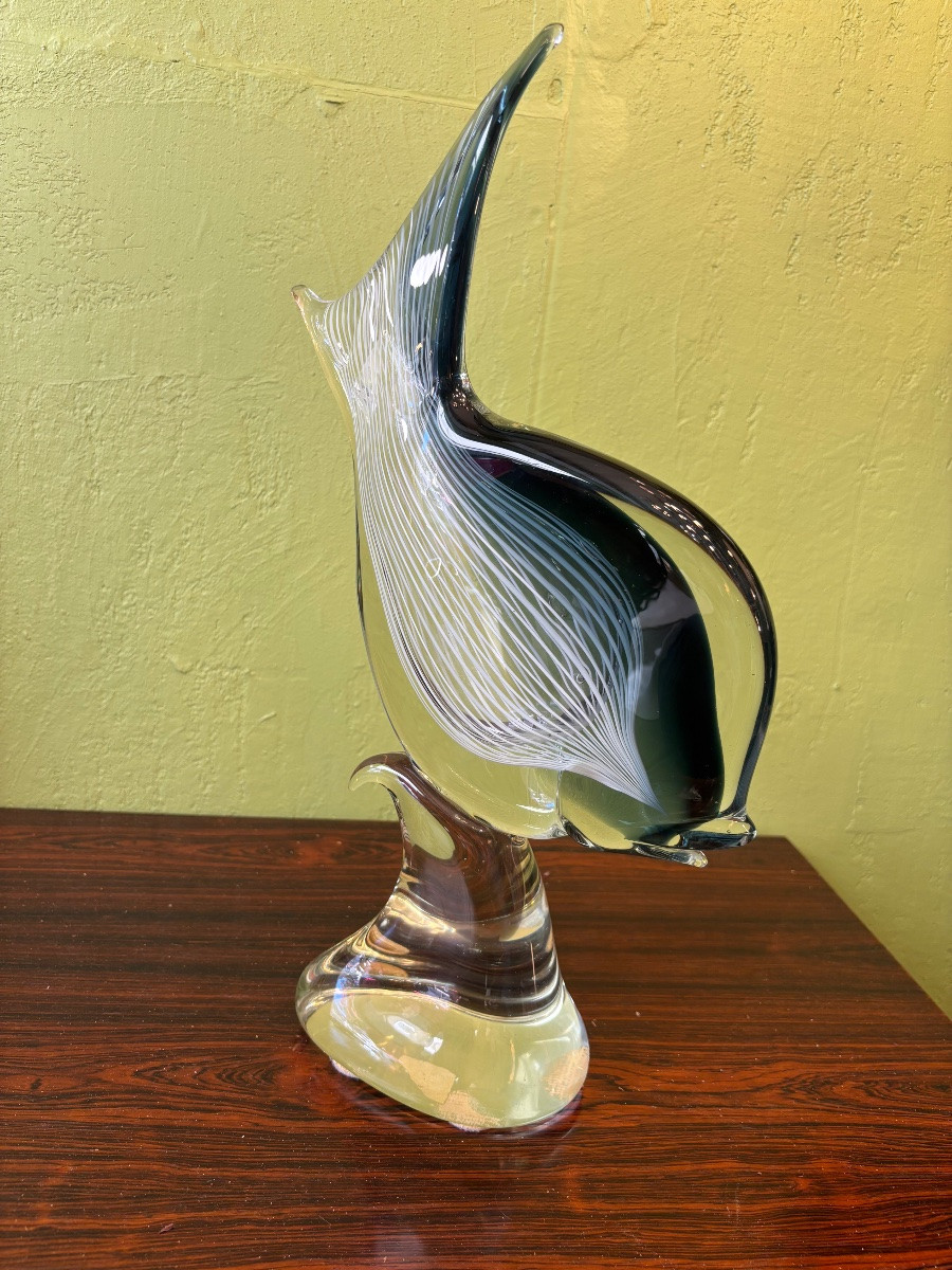 Sculpture en verre de Murano : Poisson stylisé -photo-4