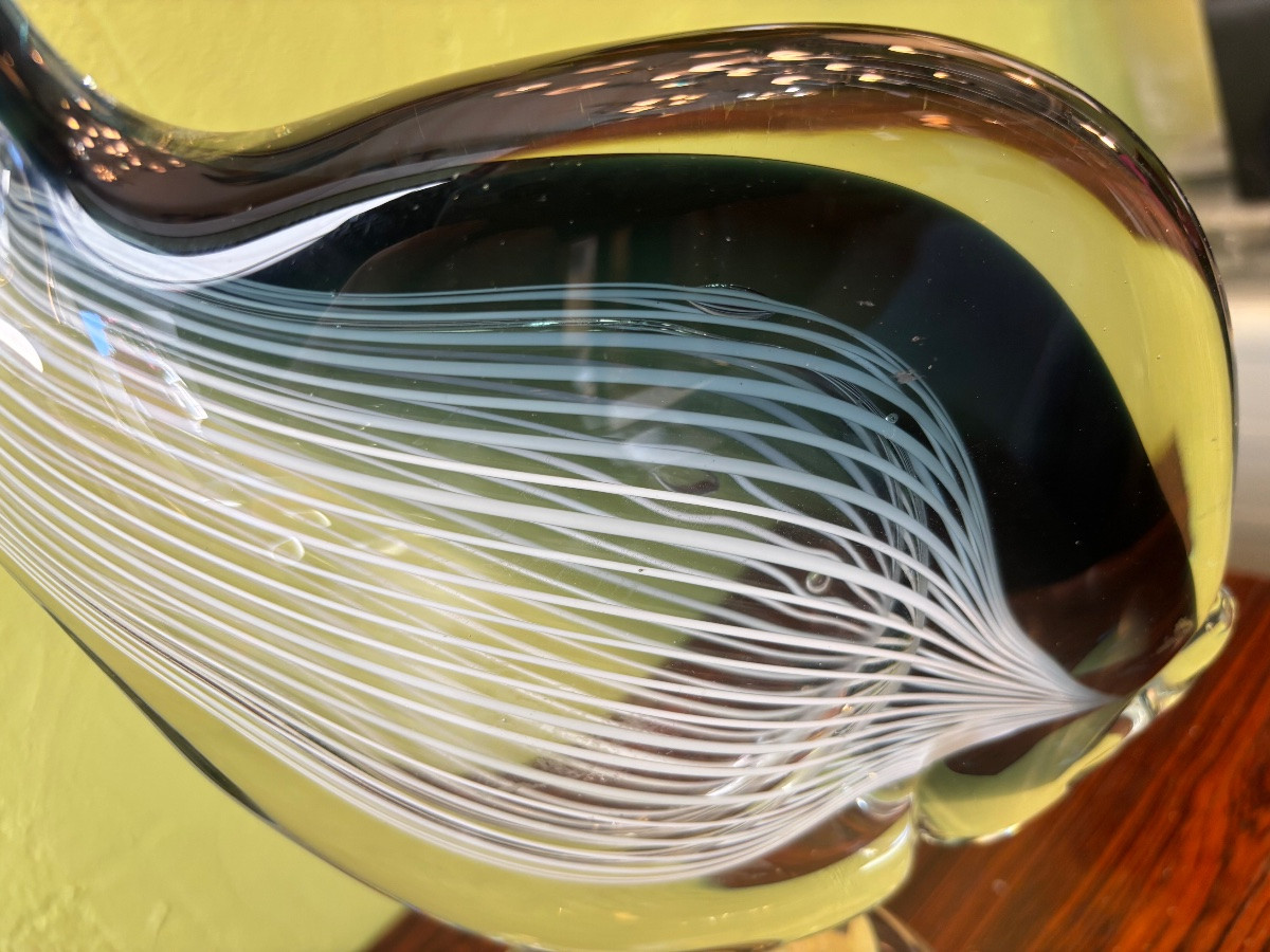 Sculpture en verre de Murano : Poisson stylisé -photo-1