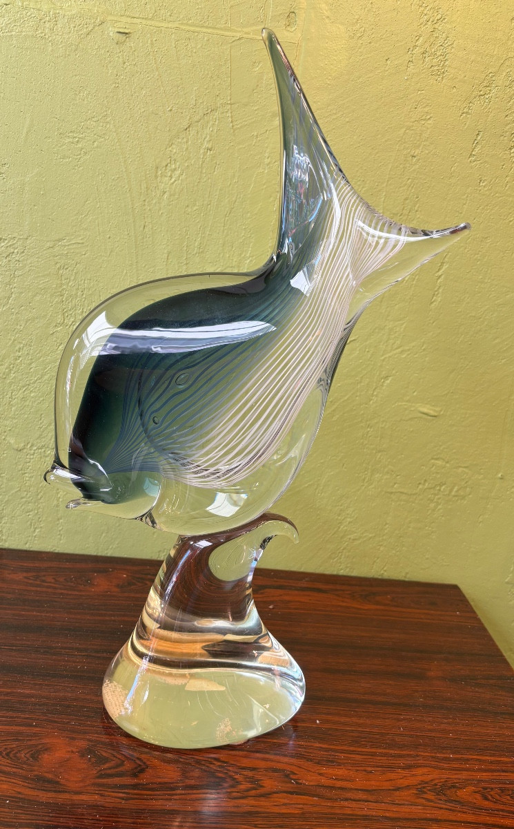 Sculpture en verre de Murano : Poisson stylisé 