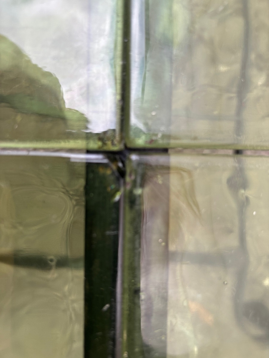 Coffee Table In Black Metal And Green Glass Tiles, Vintage Design, 1970s-photo-3