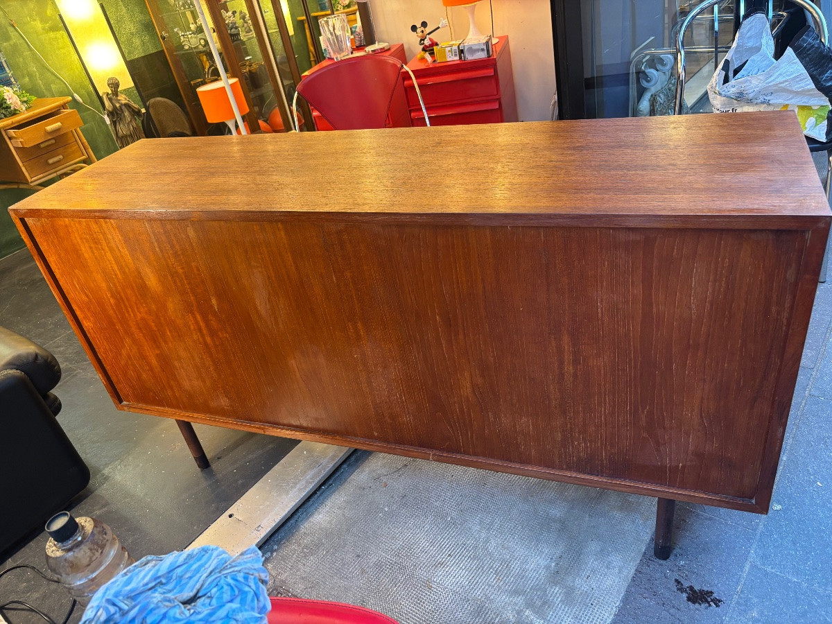 Georges Coslin Sideboard For Faram In Teak With Reversible Doors, 1950s/60s-photo-4