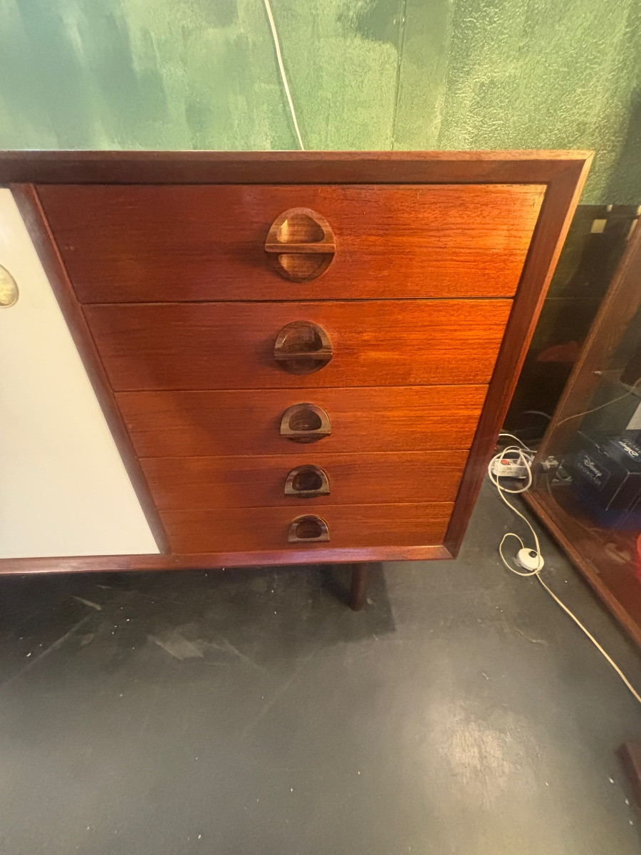 Georges Coslin Sideboard For Faram In Teak With Reversible Doors, 1950s/60s-photo-2