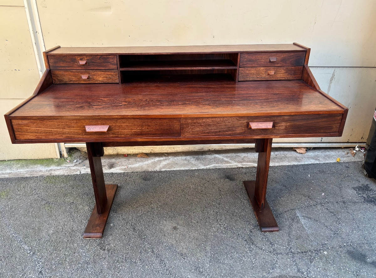 Bureau moderniste en palissandre dans le goût de Gianfranco Frattini – Années 1950-photo-4