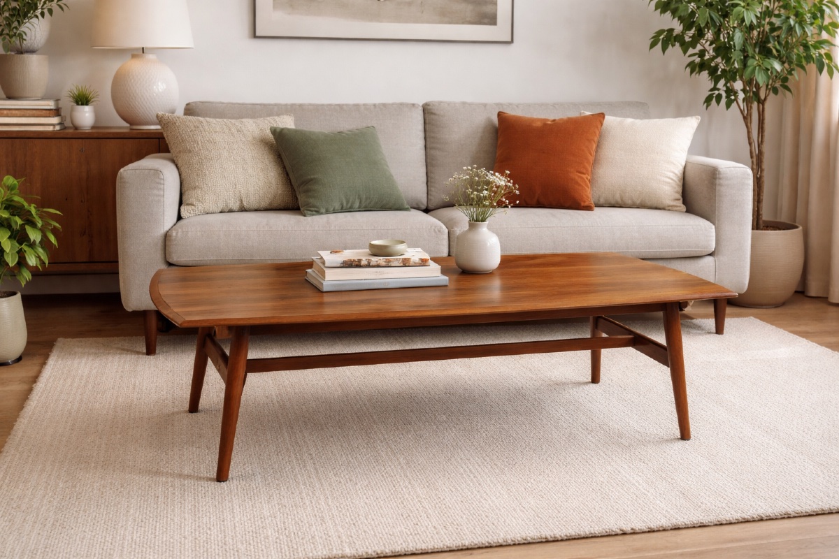 Table basse en teck design scandinave – années 1960/70-photo-7