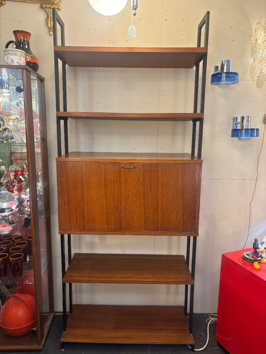 Elegant Scandinavian Bookcase-bar, 1960s-photo-2