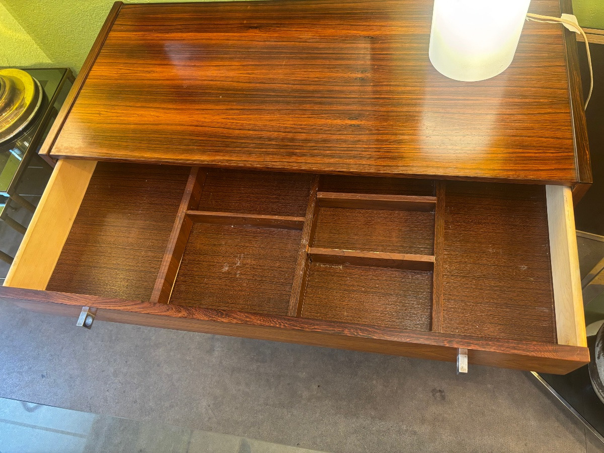 Commode moderniste avec miroir attribuée à Pierre Guariche – années 60-photo-1