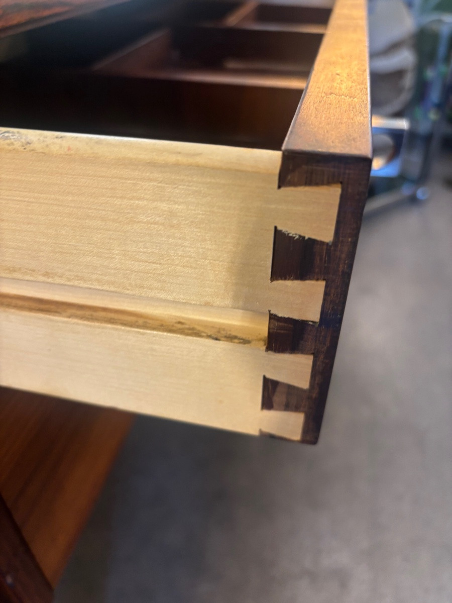 Commode moderniste avec miroir attribuée à Pierre Guariche – années 60-photo-3