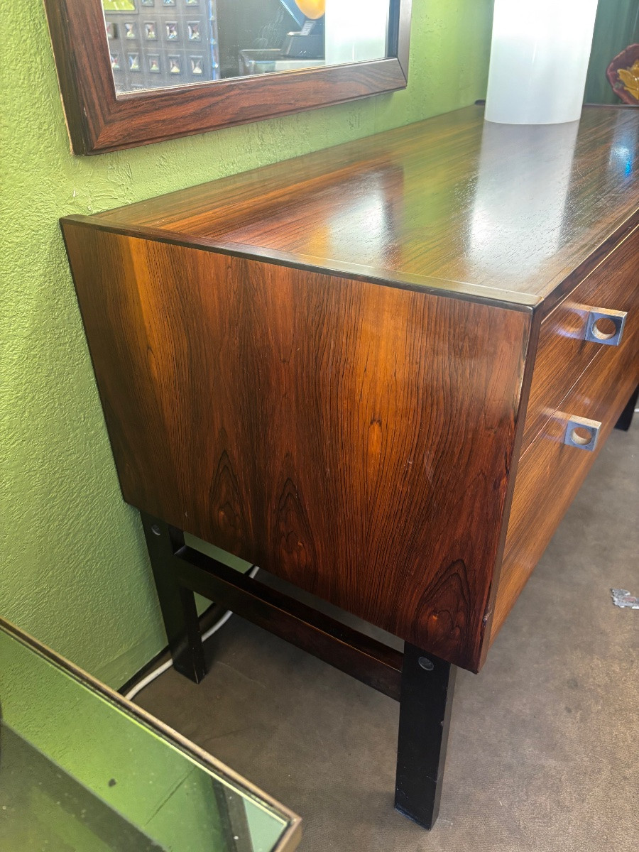 Commode moderniste avec miroir attribuée à Pierre Guariche – années 60-photo-4