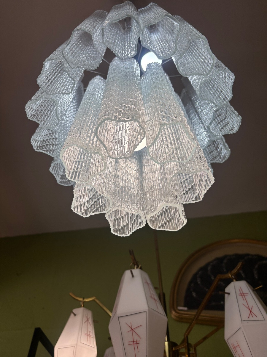 Murano Glass Chandelier Attributed To Toni Zuccheri, Venini, Circa 1970-photo-2