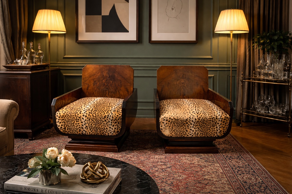 Paire de fauteuils Art Déco, dans le goût  de  la Maison Dominique, France vers 1930.-photo-5