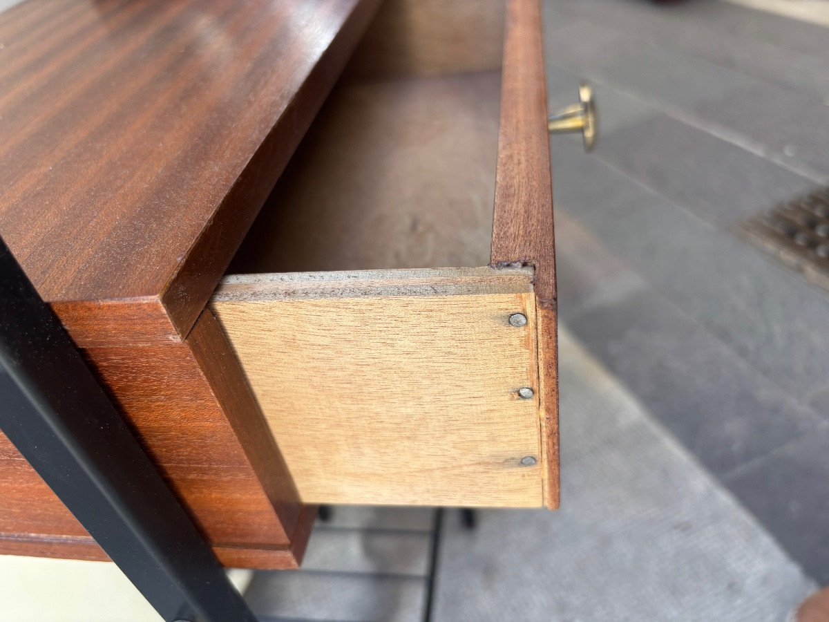 Paire de bouts de canapé / chevets modernistes – esprit Guariche – années 60-photo-4