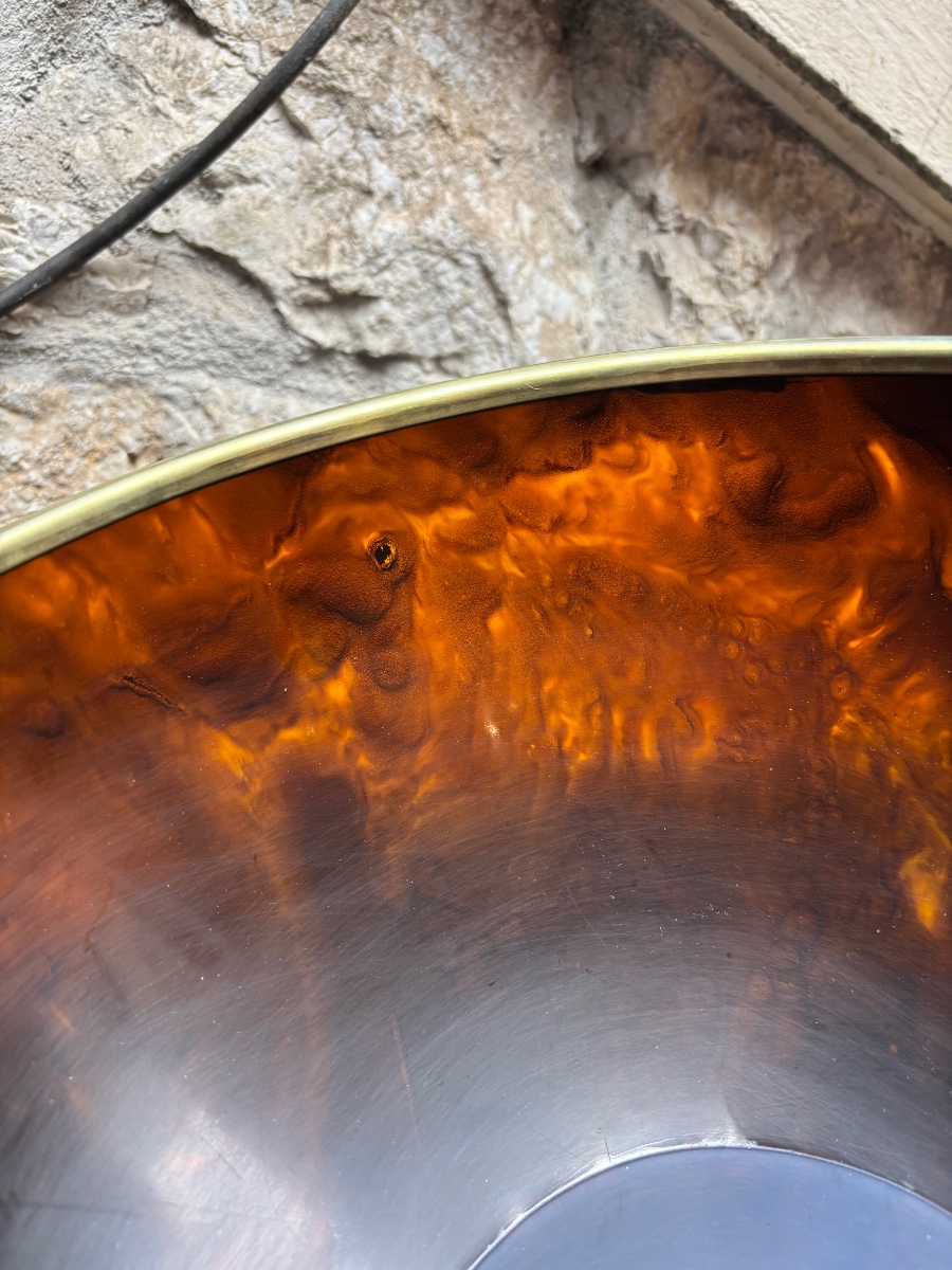 Large Dior Home Bowl In Amber Tortoiseshell-effect Resin And Brass-photo-2