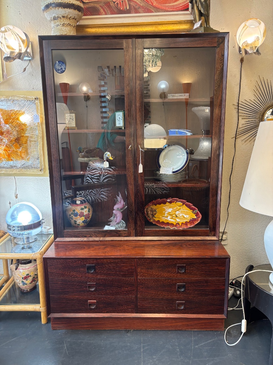 Danish Display Cabinet In Rio Rosewood – Mid-century Scandinavian Design, 1960s-photo-1
