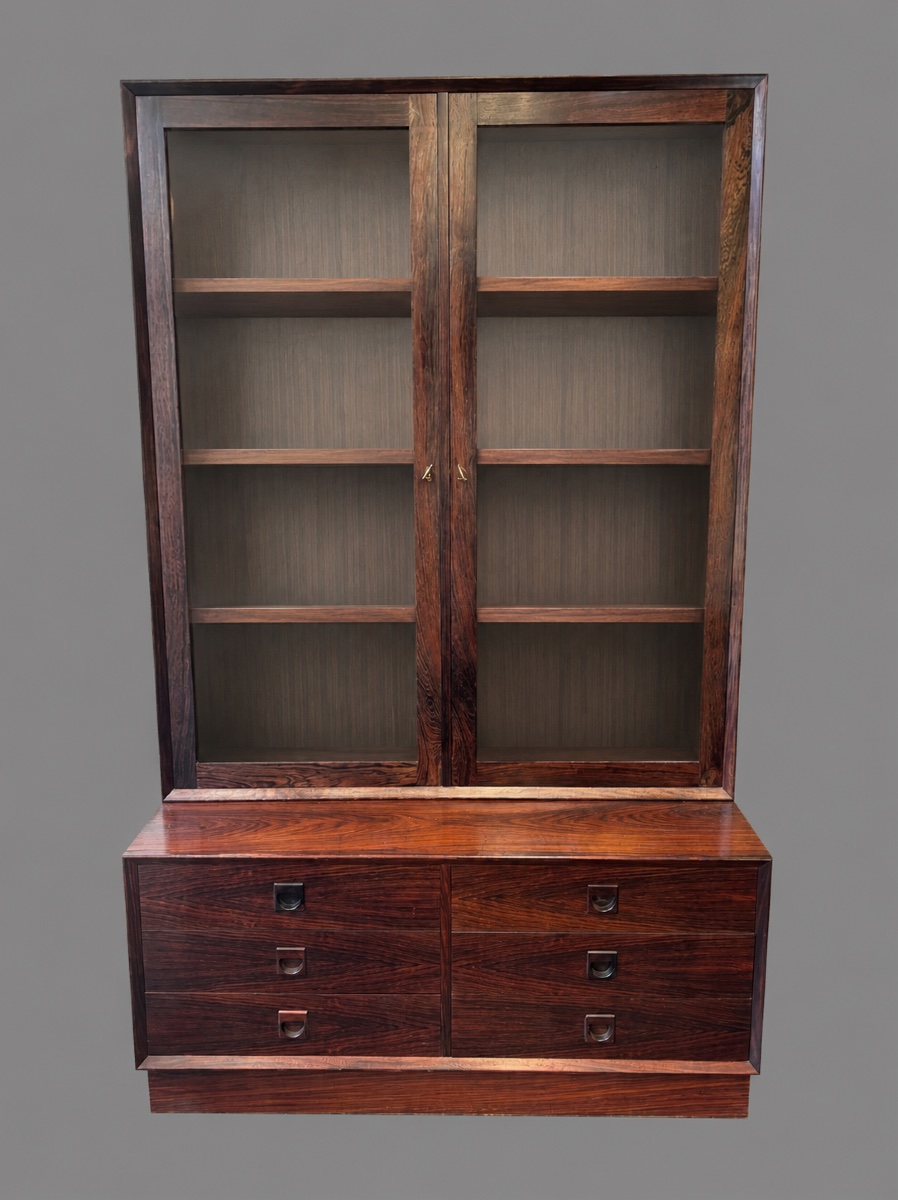 Danish Display Cabinet In Rio Rosewood – Mid-century Scandinavian Design, 1960s