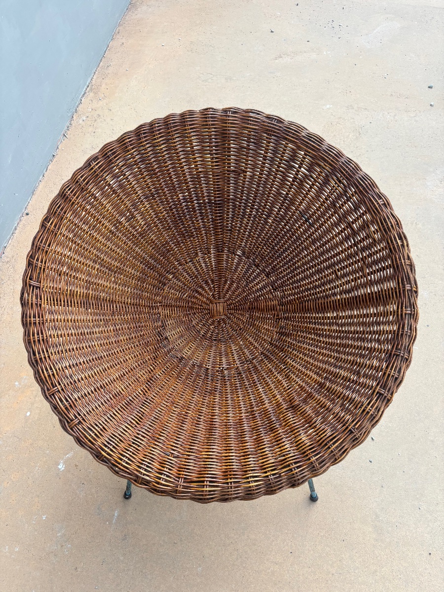 Vintage Rattan Patio Set—2 Shell Chairs And A Coffee Table—1960s/70s-photo-2