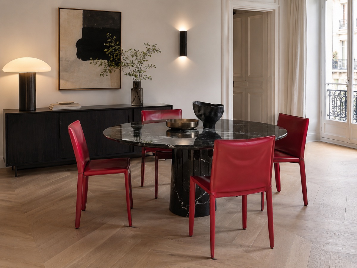 Set Of Red Leather Chairs By Cattelan Italia – Italian Design-photo-5