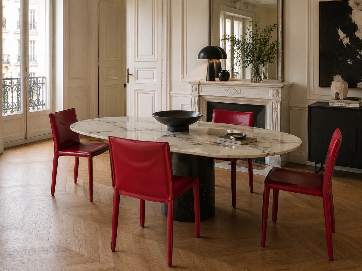 Set Of Red Leather Chairs By Cattelan Italia – Italian Design-photo-6