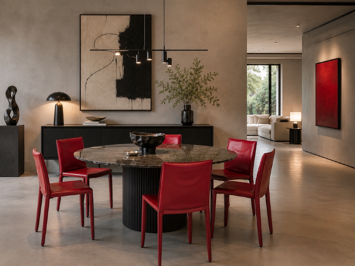 Set Of Red Leather Chairs By Cattelan Italia – Italian Design-photo-7
