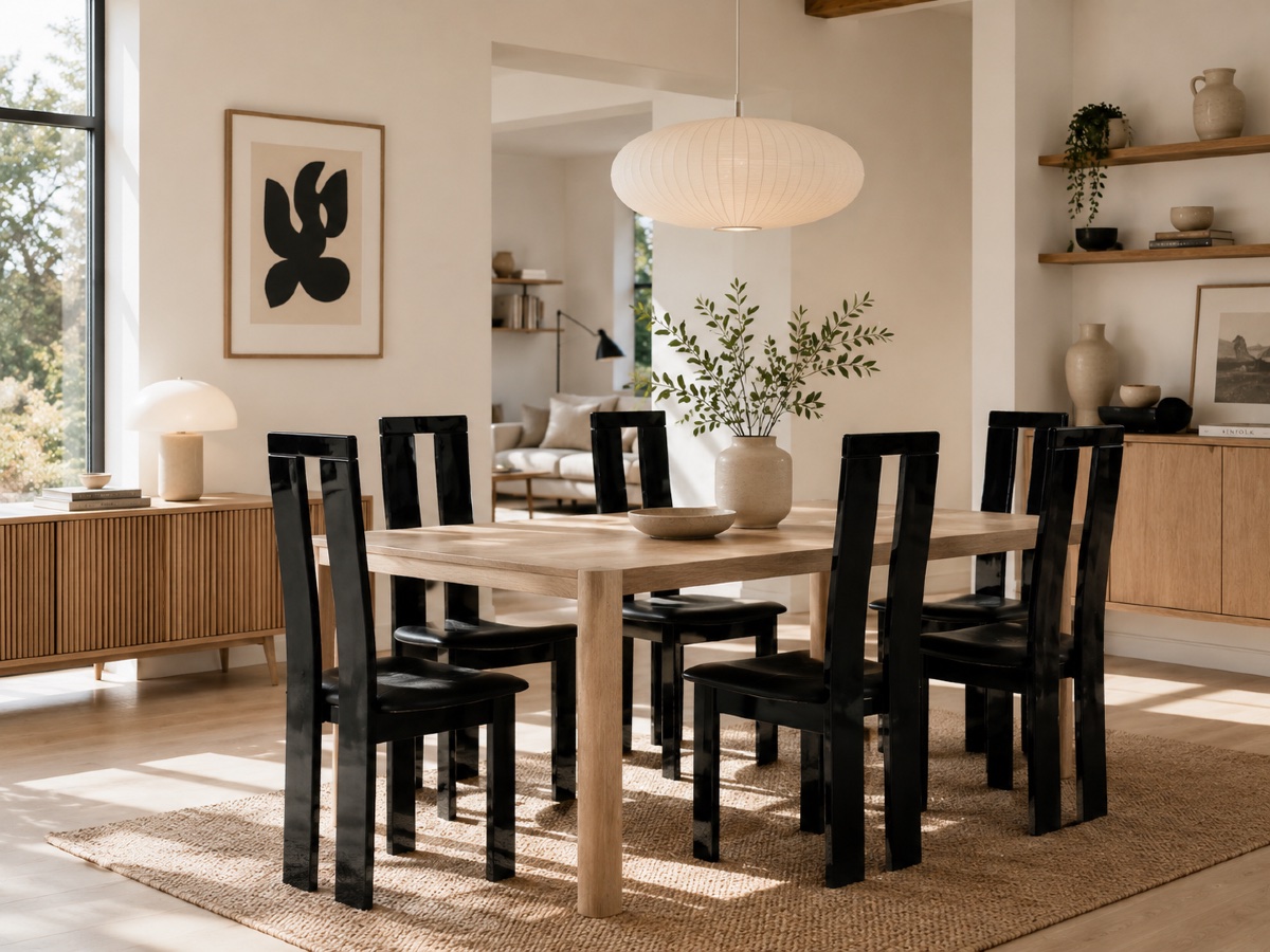 Set Of 6 Vintage Black Chairs – Italian Design-photo-5