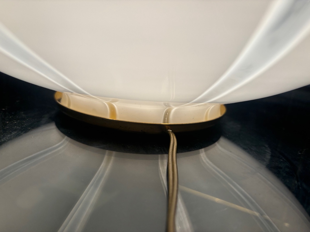 Lampe boule vintage à décor de nervures – Design italien – Années 1970-photo-3
