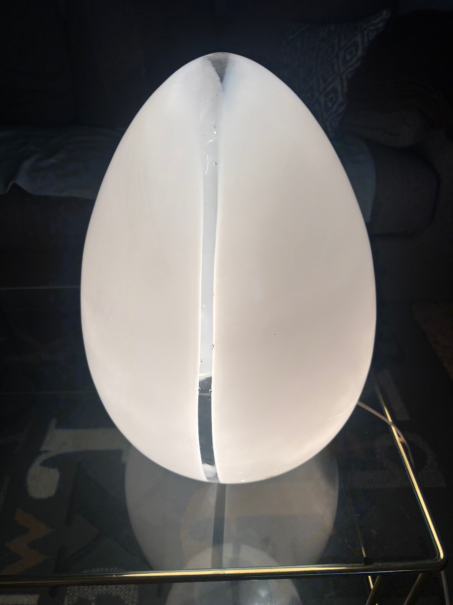 Oval Murano Glass Lamp – Vintage Italian Design – Vetri Murano-photo-3