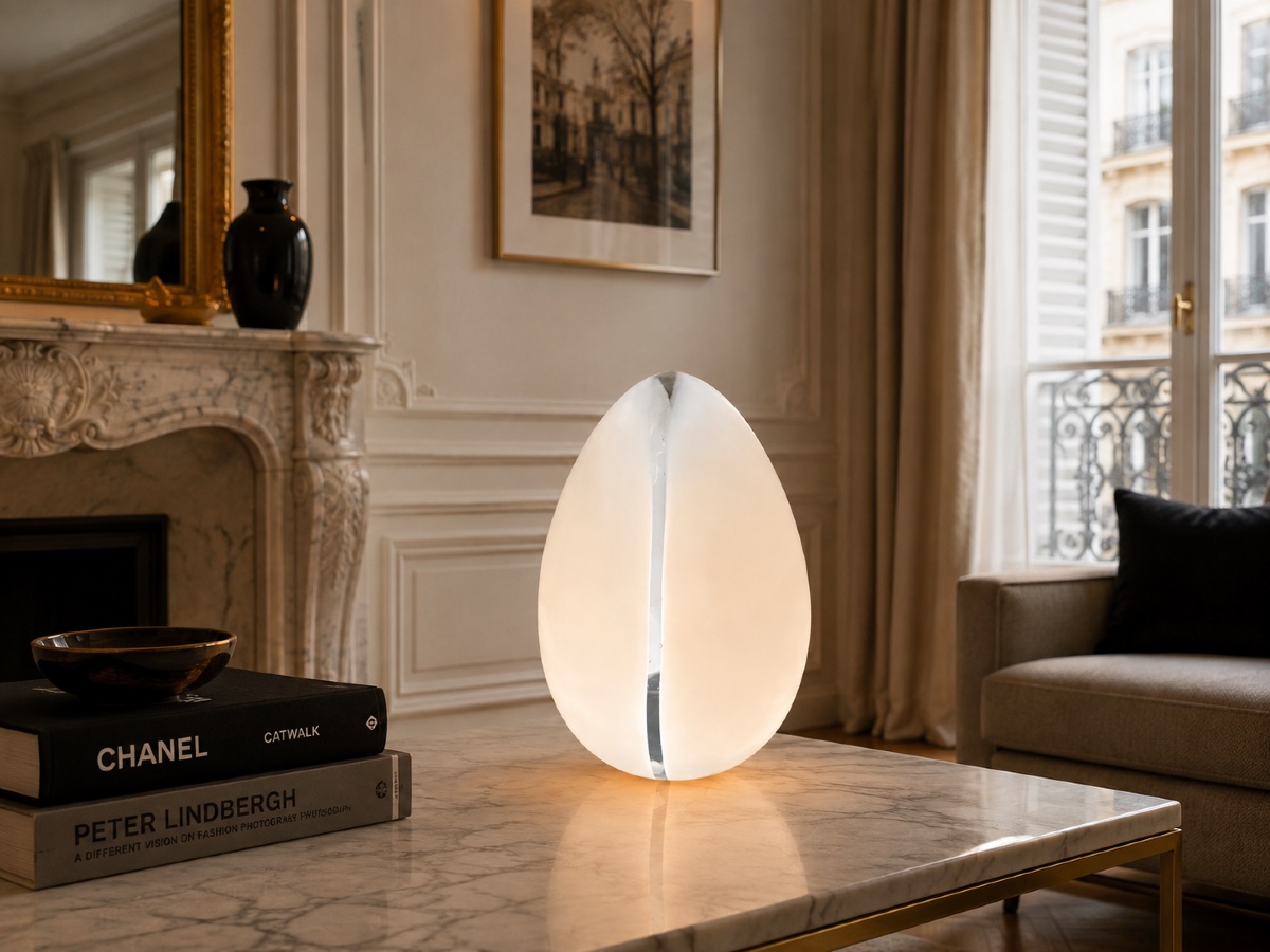 Oval Murano Glass Lamp – Vintage Italian Design – Vetri Murano-photo-7