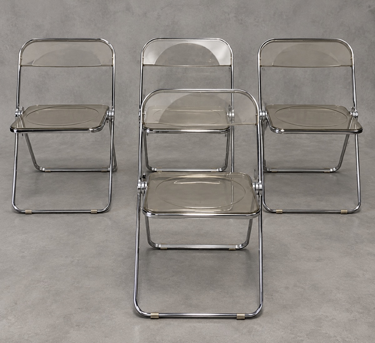 Set Of 4 Plia Chairs – Giancarlo Piretti For Anonima Castelli – Italian Design, 1967