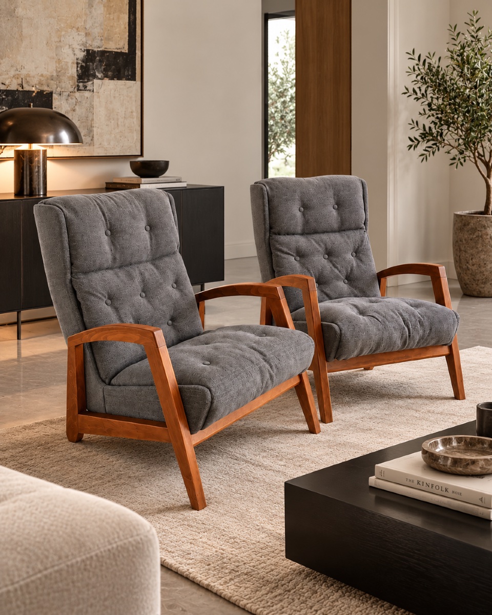 Paire de fauteuils vintage de Jean-René Caillette pour Steiner – Années 1950-photo-5