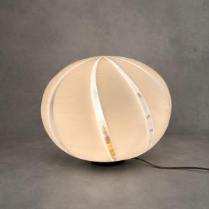 Lampe boule vintage à décor de nervures – Design italien – Années 1970